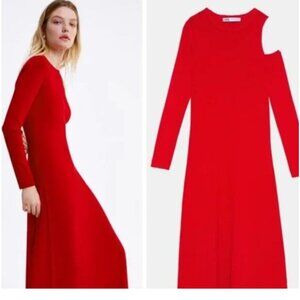 Zara Red Maxi A-Line Dress